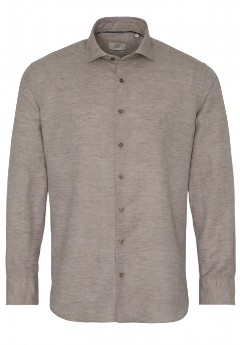 Camasa in bej, modern fit, pentru barbati, 59% bumbac 41% in, maneca lunga, model 2355/21 XS82 Eterna [5]