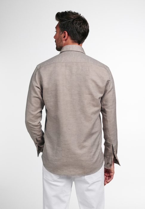 Camasa in bej, modern fit, pentru barbati, 59% bumbac 41% in, maneca lunga, model 2355/21 XS82 Eterna [3]