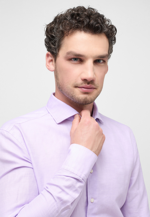 Camasa in lavanda, slim fit, pentru barbati, 59% bumbac 41% in, maneca lunga, model  2355/90 FS82 Eterna [2]