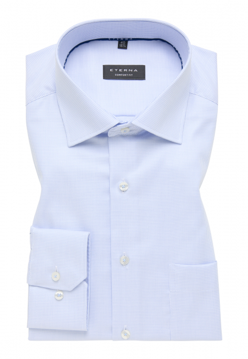 Camasa bleu, confort fit, pentru barbati, 100% bumbac, maneca lunga, model 3116/12 E169 Eterna 47 [5]