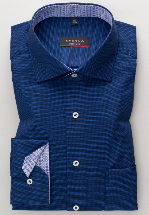 Camasa albastra, modern fit, pentru barbati, 100% bumbac, maneca lunga, model 3270/18 X15K Eterna [6]