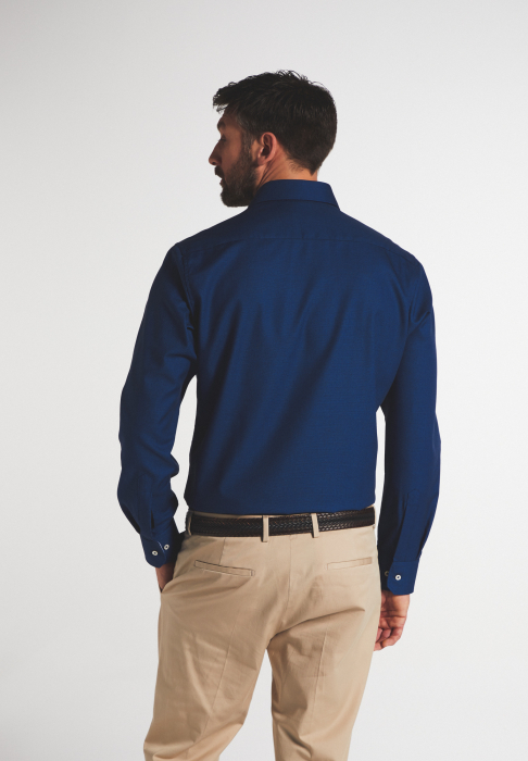 Camasa albastra, modern fit, pentru barbati, 100% bumbac, maneca lunga, model 3270/18 X15K Eterna [3]