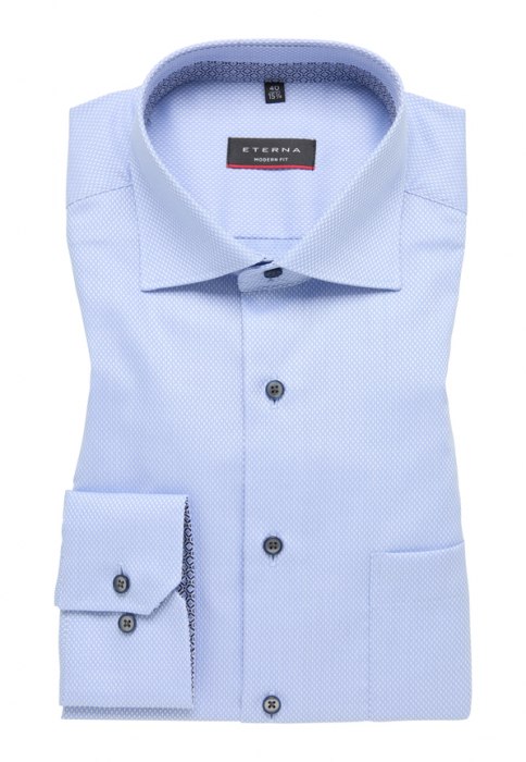 Camasa bleu, modern fit, pentru barbati, 100% bumbac, maneca lunga, model 3324/12 X95K Eterna [6]