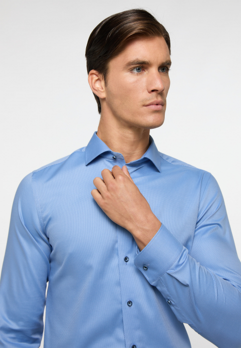Camasa albastra, slim fit, pentru barbati, 100% bumbac, maneca lunga, model 3324/14 F170 Eterna [2]
