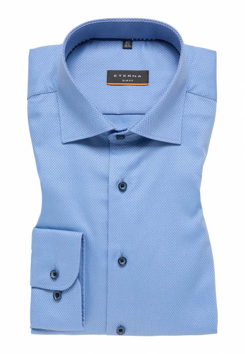 Camasa albastra, slim fit, pentru barbati, 100% bumbac, maneca lunga, model 3324/14 F170 Eterna [4]