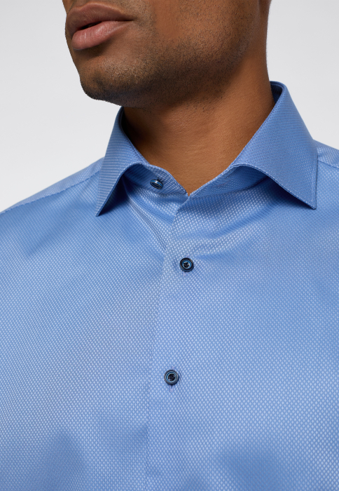 Camasa albastra, modern fit, pentru barbati, 100% bumbac, maneca lunga, model 3324/14 X18K Eterna [2]