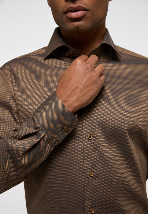 Camasa maro, modern fit, pentru barbati, 100% bumbac, maneca lunga, model 3324/27 X18K Eterna [2]