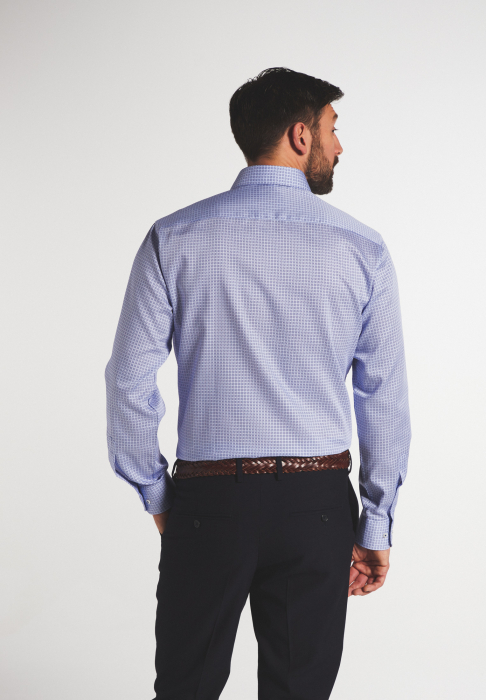 Camasa bleu, modern fit, pentru barbati, 100% bumbac, maneca lunga, model  3424/12 X18V Eterna [2]