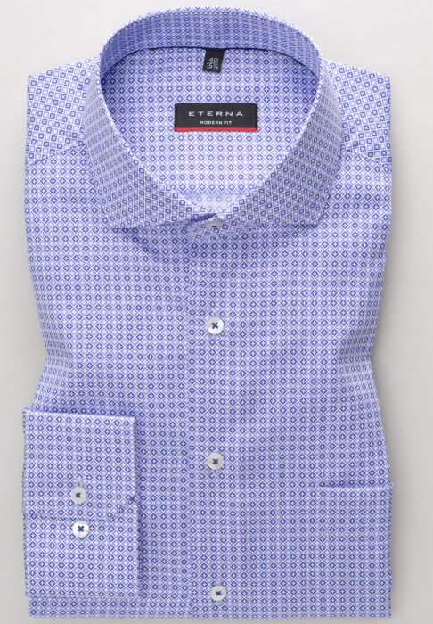 Camasa bleu, modern fit, pentru barbati, 100% bumbac, maneca lunga, model  3424/12 X18V Eterna [6]