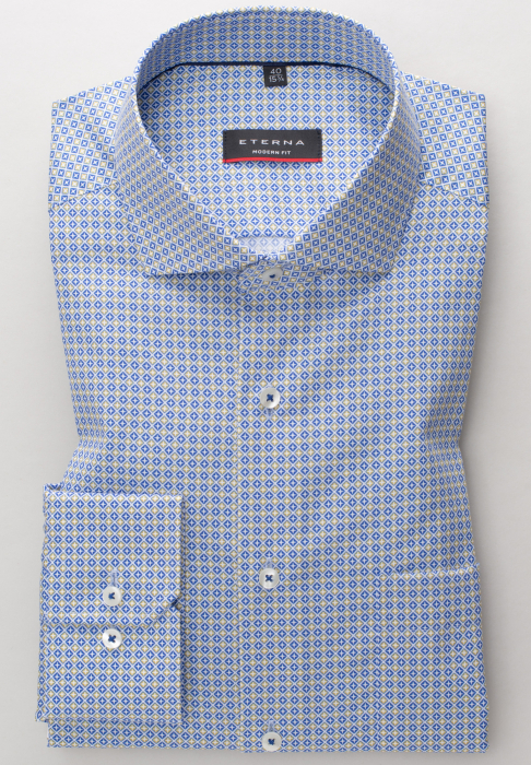 Camasa albastra, modern fit, pentru barbati, 100% bumbac, maneca lunga, model  3424/71 X18V Eterna [6]