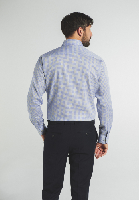Camasa albastra, modern fit, pentru barbati, 100% bumbac, maneca lunga, model  3424/71 X18V Eterna [3]