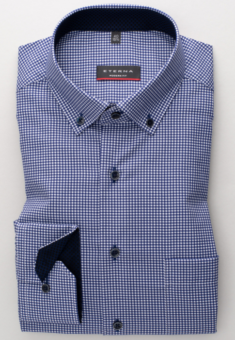 Camasa carouri, modern fit, pentru barbati, 100% bumbac, maneca lunga, model 3720/17 X14U Eterna [6]