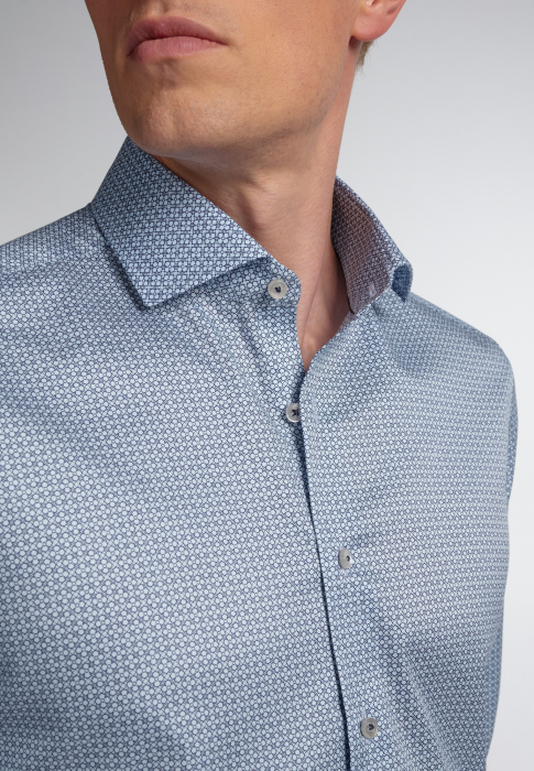 Camasa blue, slim fit, pentru barbati, 100% bumbac, maneca lunga, model 3968/18 F682 Eterna 40 [3]