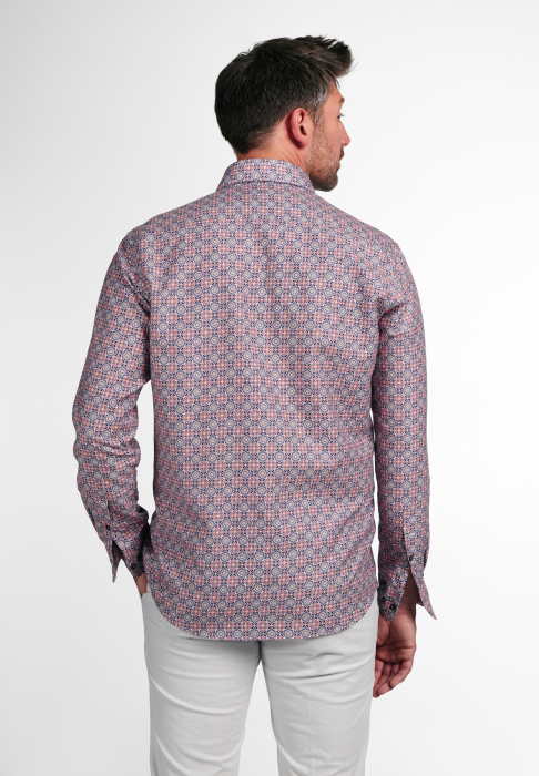 Camasa imprimata, modern fit, pentru barbati, 59% bumbac 41% in, maneca lunga, model  4041/18 XS82 Eterna [2]