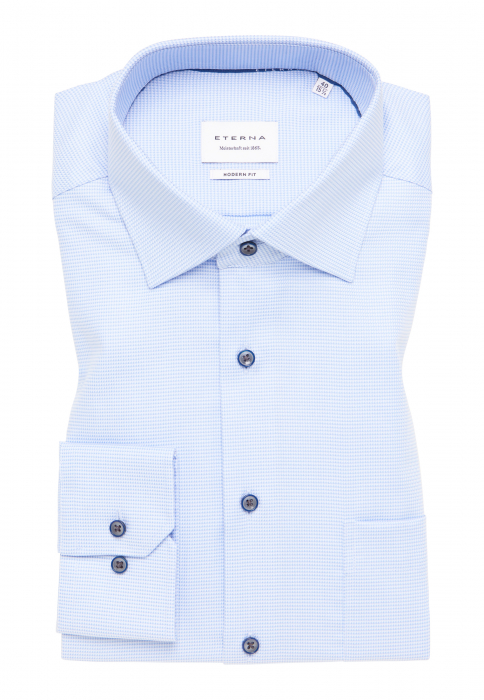 Camasa bleu, modern fit, pentru barbati, 100% bumbac, maneca lunga, model  4158/12 X19K Eterna [6]