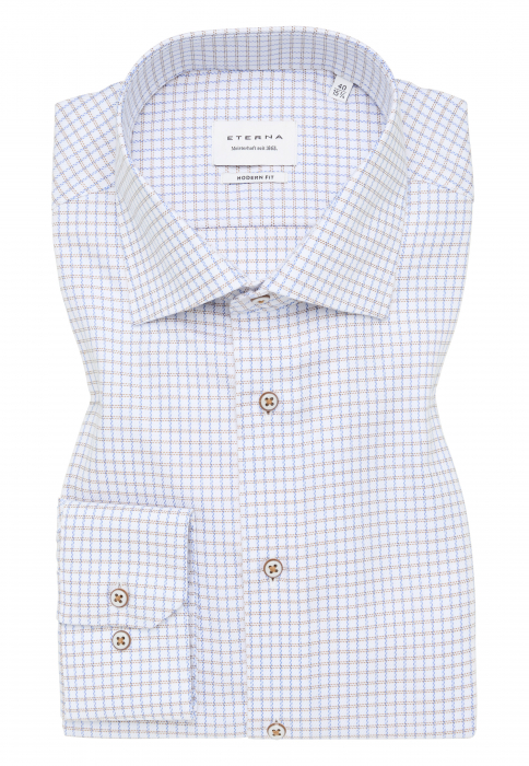 Camasa blue carouri, modern fit, pentru barbati, 100% bumbac, maneca lunga, model  4189/14 X18K Eterna [6]