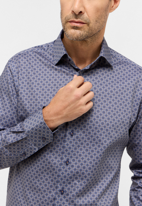 Camasa bleumarine, modern fit, pentru barbati, 100% bumbac, maneca lunga, model  4396/17 X18K Eterna [2]