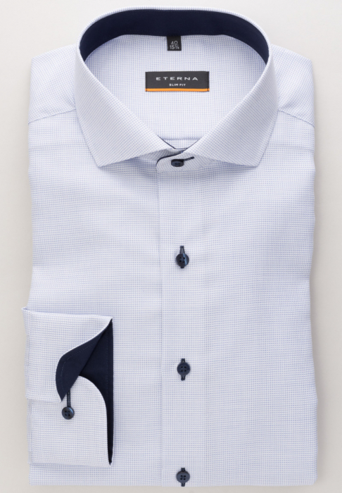 Camasa carouri fine, slim fit, pentru barbati, 100% bumbac, maneca lunga, model 4671/11 F142 Eterna [4]