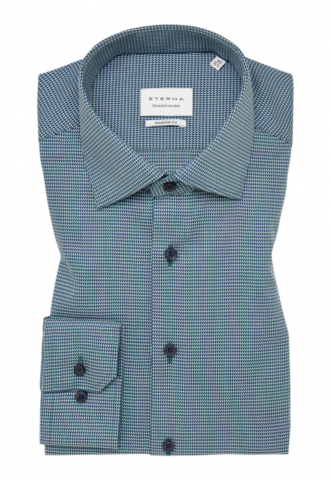 Camasa turquaz, modern fit, pentru barbati, 100% bumbac, maneca lunga, model 8038/48 X18K Eterna [6]