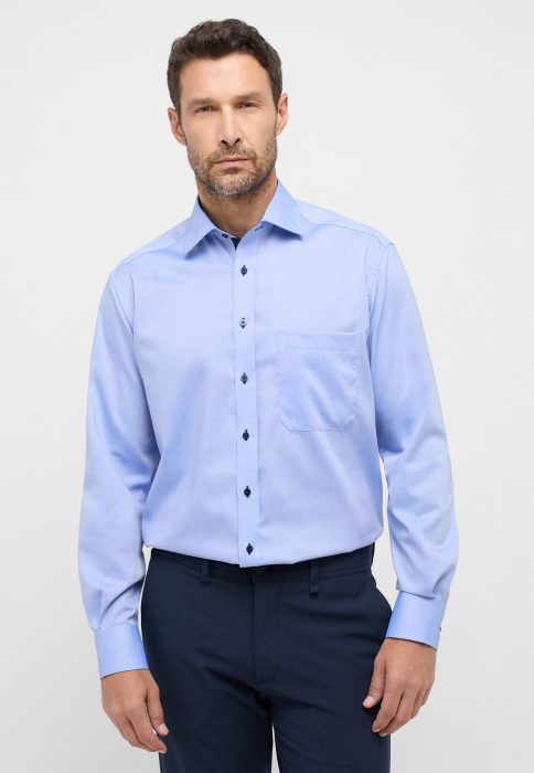Camasa bleu, confort fit, pentru barbati, 100% bumbac, maneca lunga, model 8100 12 E137 Eterna