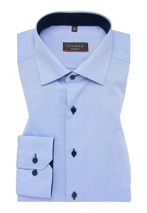 Camasa bleu, modern fit, pentru barbati, 100% bumbac, maneca lunga, model 8100/12 X13K Eterna [5]