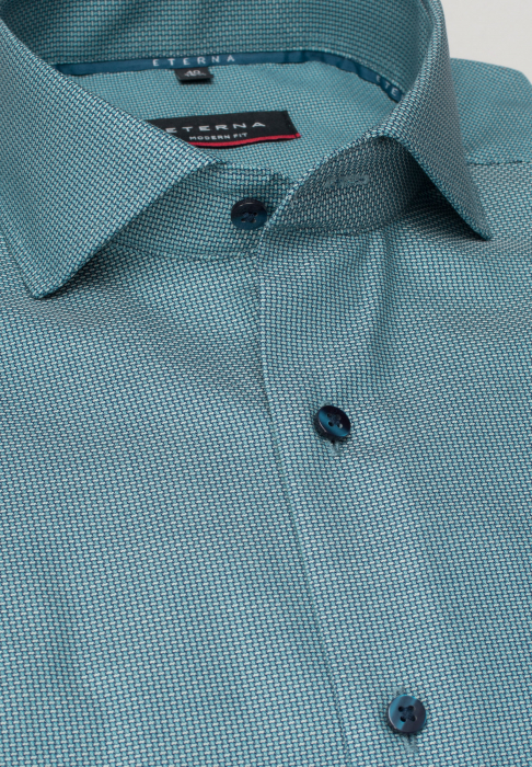 Camasa turquaz, modern fit, pentru barbati, 100% bumbac, maneca lunga, model 8117/67 X17V Eterna [4]