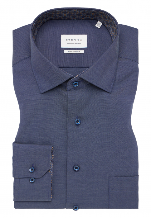 Camasa bleumarin, modern fit, pentru barbati, 100% bumbac, maneca lunga, model  8134/07 X15K Eterna [6]