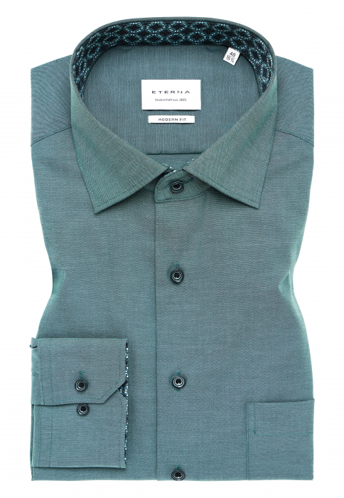 Camasa verde, modern fit, pentru barbati, 100% bumbac, maneca lunga, model  8134/22 X15K Eterna [4]