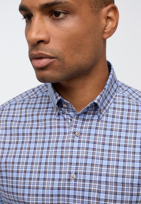 Camasa albastra, modern fit, pentru barbati, 100% bumbac, maneca lunga, model 8152/12 X18U Eterna [2]