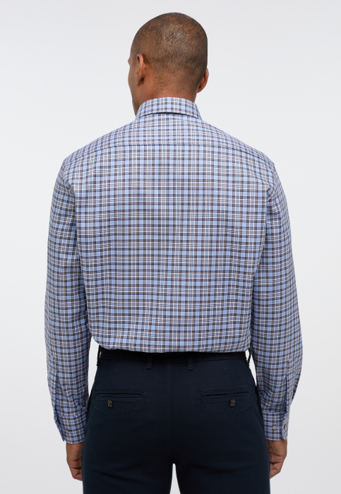 Camasa albastra, modern fit, pentru barbati, 100% bumbac, maneca lunga, model 8152/12 X18U Eterna [3]