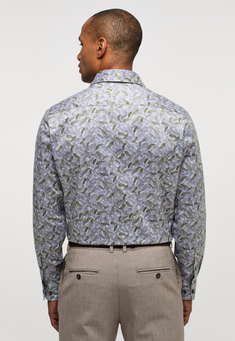 Camasa imprimeu verde, modern fit, pentru barbati, 100% bumbac, maneca lunga, model  8160/47 XS8P Eterna [2]