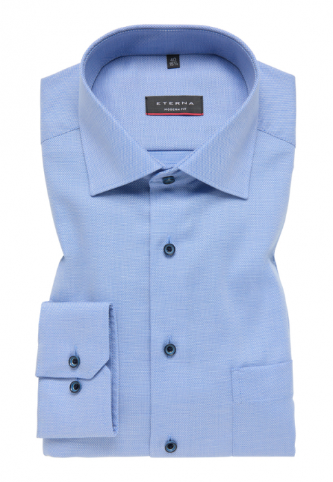 Camasa albastra, modern fit, pentru barbati, 100% bumbac, maneca lunga, model 8183/13 X169 Eterna [6]