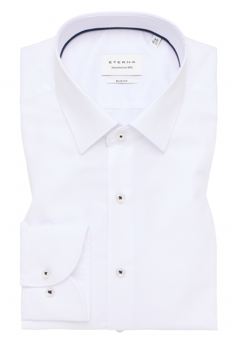 Camasa alba, slim fit, pentru barbati, 100% bumbac, maneca lunga, model  8464/00 F171 Eterna [5]