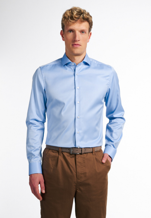 Camasa COVER bleu, slim fit, pentru barbati, 100% bumbac, maneca lunga, model 8817 10 F182 Eterna