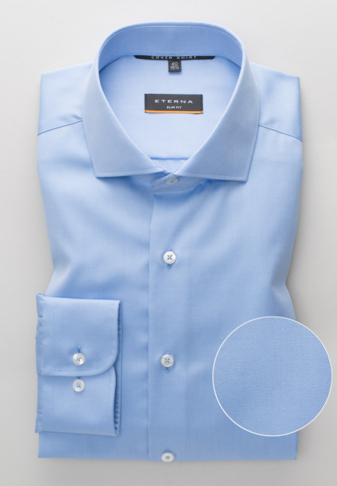 Camasa COVER bleu, slim fit, pentru barbati, 100% bumbac, maneca lunga, model 8817/10 F182 Eterna [5]