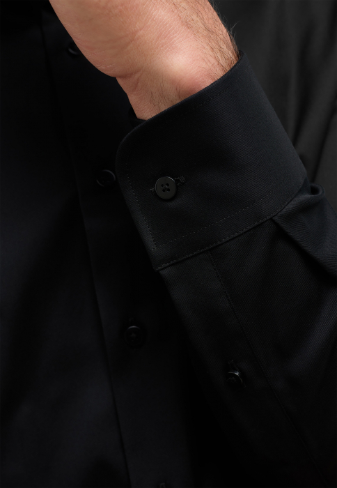 Camasa COVER neagra, slim fit, pentru barbati, 100% bumbac, maneca lunga, model  8817/39 F182 Eterna [3]