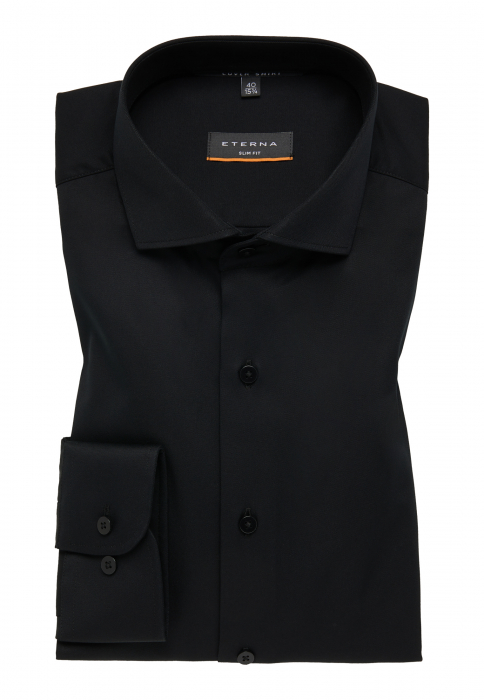 Camasa COVER neagra, slim fit, pentru barbati, 100% bumbac, maneca lunga, model  8817/39 F182 Eterna [5]