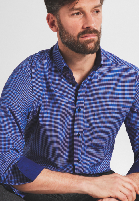 Camasa caro, modern fit, pentru barbati, 100% bumbac, maneca lunga, model 8917/09 X143 Eterna [2]
