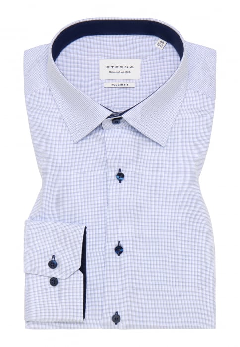 Camasa bleu, modern fit, pentru barbati, 100% bumbac, maneca lunga, model 4671/11 X14P Eterna [6]