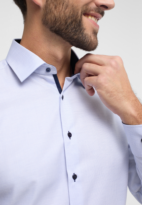Camasa bleu, modern fit, pentru barbati, 100% bumbac, maneca lunga, model 4671/11 X14P Eterna [3]