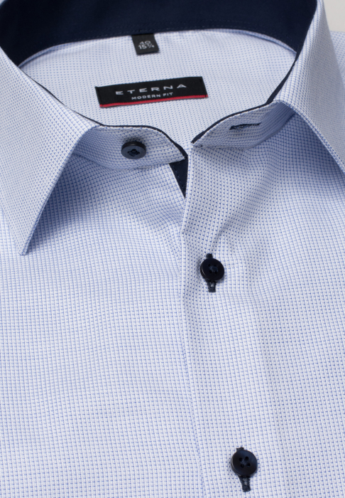 Camasa carouri fine, modern fit, pentru barbati, 100% bumbac, maneca lunga, model 4671/11 X14P Eterna [4]