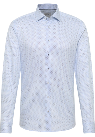 Modern Fit - Camasa bleu, modern fit, pentru barbati, 100% bumbac, maneca lunga, model 1054/11 X19K Eterna