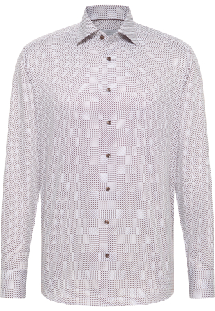 Camasa maro imprimata, modern fit, pentru barbati, 100% bumbac, maneca lunga, model1054/26 X19K Eterna [1]