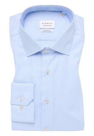 Modern Fit - Camasa bleu, modern fit, pentru barbati, 100% bumbac, maneca lunga, model 1090/11 X18K Eterna