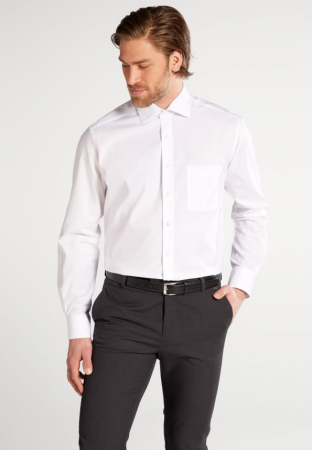Imbracaminte Barbati - Camasa alba, modern fit, pentru barbati, 100% bumbac, maneca lunga, model 1100/00 X177 Eterna