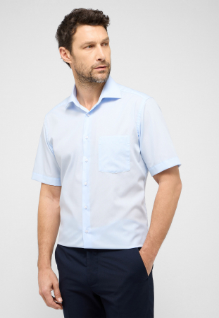 Modern Fit - Camasa blue, modern fit, pentru barbati, 100% bumbac, maneca scurta, model 1100/10 C19K Eterna