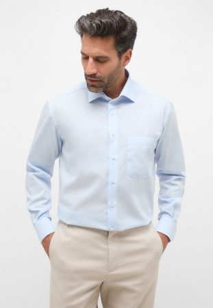Confort Fit - Camasa bleu, confort fit, pentru barbati, 100% bumbac, maneca lunga, model 1100/10 E19K Eterna