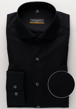 Camasa neagra, slim fit, pentru barbati, 100% bumbac, maneca lunga, model 1100/39 F182 Eterna [6]