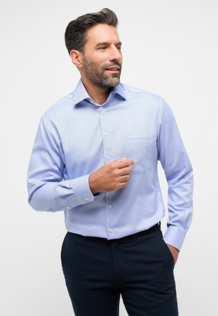 Camasa albastra, modern fit, pentru barbati, 100% bumbac, maneca lunga, model1160/12 X19K Eterna [0]