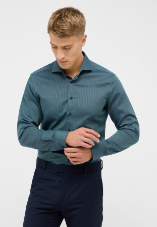 Slim Fit - Camasa blue, slim fit, pentru barbati, 100% bumbac, maneca lunga, model 1178/63 F182 Eterna